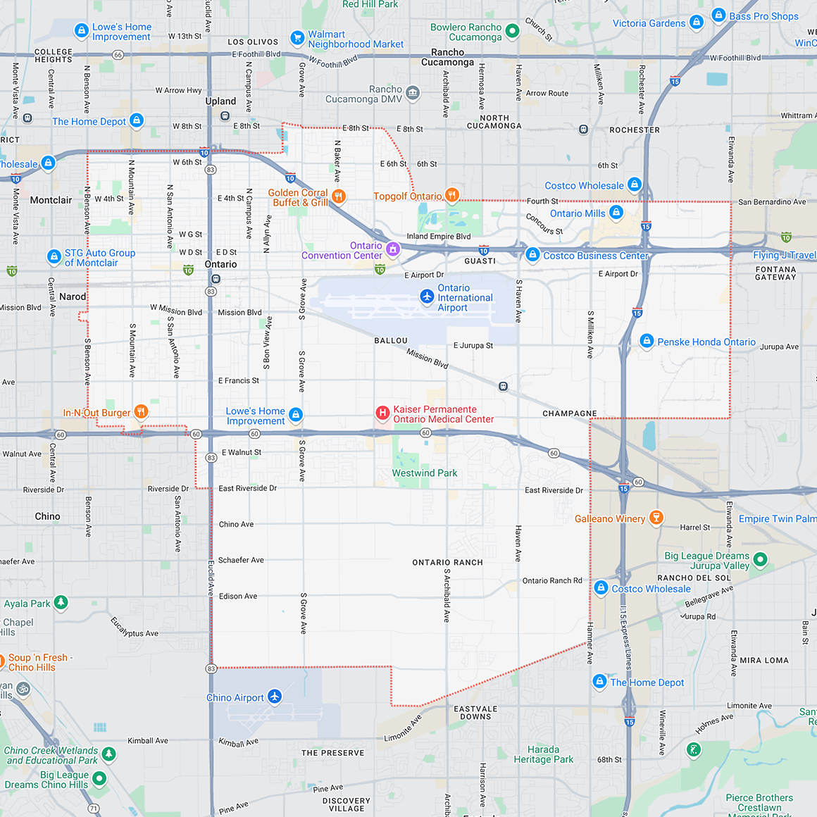 Ontario City Map
